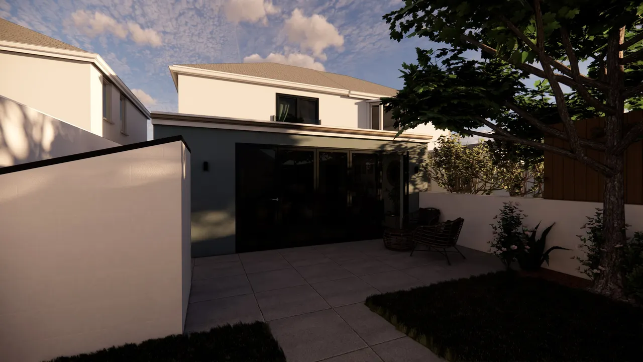 The single-storey extension seen from the garden
