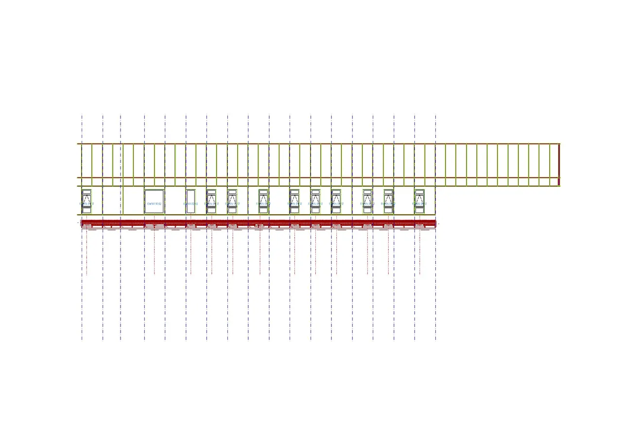 A facade elevation generated as a technical drawing