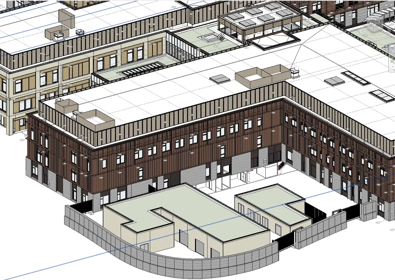 The modular facade model of the hospital building