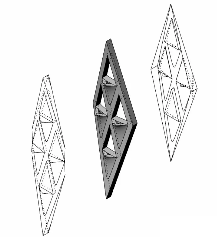 Wireframe studies of the paraboloid window