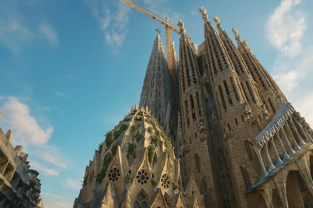 The redesigned sacristy crown among the basilica's towers